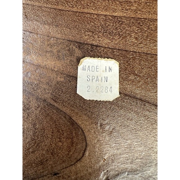 Vintage Carved Wood Box Hinged Lid Old World Map Folk Art Spain 7.75 W 1960’s - Picture 9 of 12